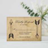 Antiek Tribale Pijl-bruiloft RSVP-kaarten RSVP Kaartje (Staand voorkant)