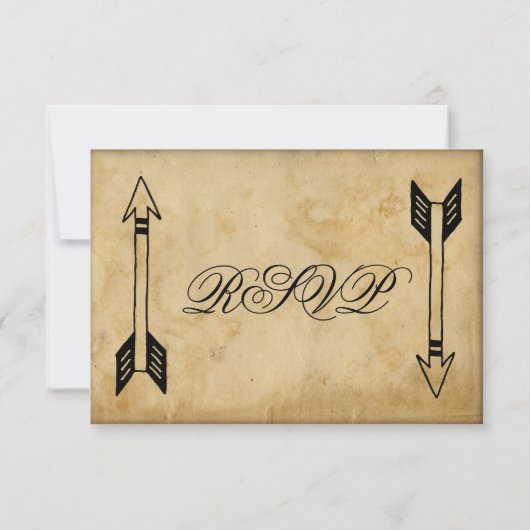 Antiek Tribale Pijl-bruiloft RSVP-kaarten RSVP Kaartje (Achterkant)