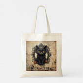  Antiek Trick or treat Zwart Kat Tote Bag (Achterkant)