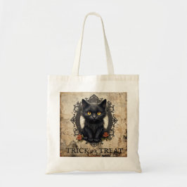  Antiek Trick or treat Zwart Kat Tote Bag