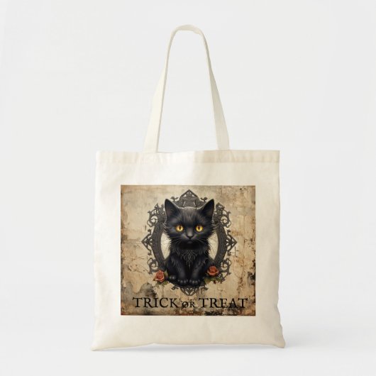  Antiek Trick or treat Zwart Kat Tote Bag (Voorkant)