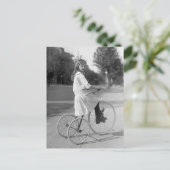 Antiek Tricycle Girl, 1913 Briefkaart (Staand voorkant)