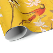 Antiek Tropisch Oerwoud Patroon Geel Cadeaupapier (Rol Hoek)