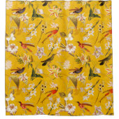 Antiek Tropisch Oerwoud Patroon Geel Douchegordijn (Voorkant)