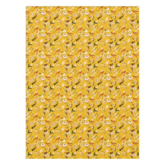 Antiek Tropisch Oerwoud Patroon Geel Tafelkleed (Voorkant)