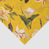 Antiek Tropisch Oerwoud Patroon Geel Tissuepapier (Detail)
