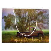 Antiek Truck Birthday Groot Cadeauzakje (Achterkant)