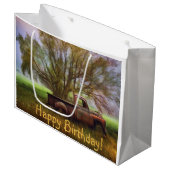 Antiek Truck Birthday Groot Cadeauzakje (Voorkant Gekanteld)