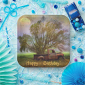 Antiek Truck Birthday Papieren Bordje (Feest)