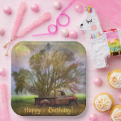 Antiek Truck Birthday Papieren Bordje (Feest)