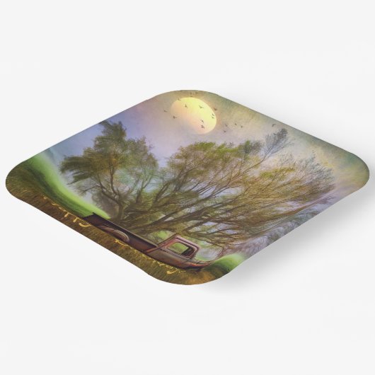 Antiek Truck Birthday Papieren Bordje (Gebogen)