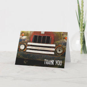 Antiek truck grill dank u bedankkaart