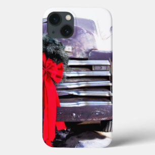 Antiek truck met feestelijke kerstmis iPhone 13 hoesje