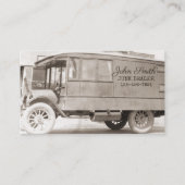 Antiek Truck Sepia Junk Dealer Achtergrond Visitekaartje (Voorkant)