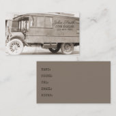 Antiek Truck Sepia Junk Dealer Achtergrond Visitekaartje (Voorkant / Achterkant)