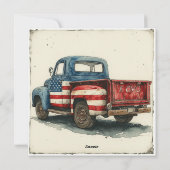 Antiek Truck Tribute:  Glory Feestdagenkaart (Achterkant)