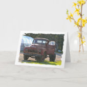 Antiek Truck Vaderdag Kaart (groot afdrukken) (Gele Bloem)