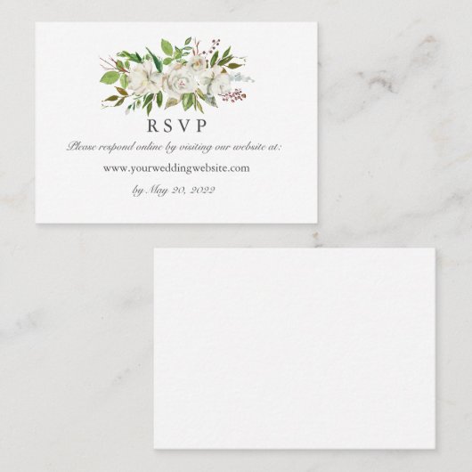 Antiek Tuin Bruiloft RSVP Online Website Visitekaartje (Voorkant / Achterkant)
