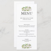 Antiek tuin | Elegante botanische bruiloft Menu (Voorkant / Achterkant)