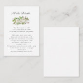 Antiek tuin | Floral WEDDING Details Routebeschrij Informatiekaartje (Voorkant / Achterkant)