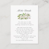 Antiek tuin | Floral WEDDING Details Routebeschrij Informatiekaartje (Voorkant)