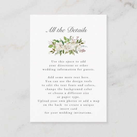 Antiek tuin | Floral WEDDING Details Routebeschrij Informatiekaartje (Voorkant)