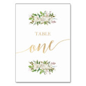 Antiek tuin | Floral WEDDING GOUDEN TAFEL KAART (Achterkant)