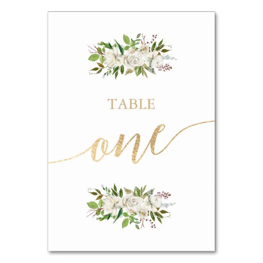 Antiek tuin | Floral WEDDING GOUDEN TAFEL KAART (Voorkant)