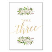 Antiek tuin | Floral WEDDING GOUDEN TAFEL KAART 3 (Achterkant)