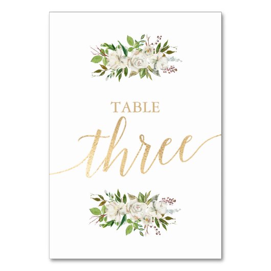 Antiek tuin | Floral WEDDING GOUDEN TAFEL KAART 3 (Voorkant)