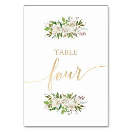 Antiek tuin | Floral WEDDING GOUDEN TAFEL KAART 4