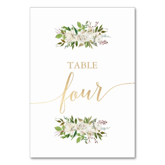 Antiek tuin | Floral WEDDING GOUDEN TAFEL KAART 4 (Voorkant)