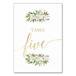 Antiek tuin | Floral WEDDING GOUDEN TAFEL KAART 5