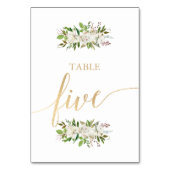 Antiek tuin | Floral WEDDING GOUDEN TAFEL KAART 5 (Achterkant)
