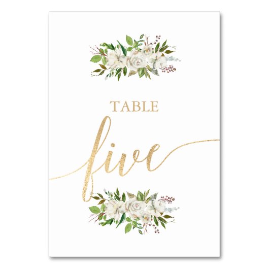 Antiek tuin | Floral WEDDING GOUDEN TAFEL KAART 5 (Voorkant)