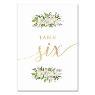 Antiek tuin   Floral WEDDING GOUDEN TAFEL KAART 6