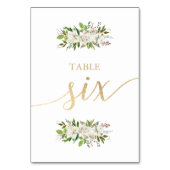 Antiek tuin | Floral WEDDING GOUDEN TAFEL KAART 6 (Achterkant)