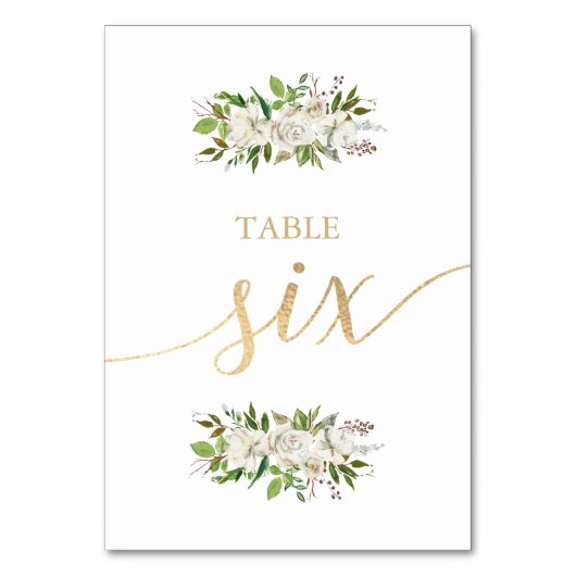 Antiek tuin | Floral WEDDING GOUDEN TAFEL KAART 6 (Voorkant)