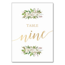 Antiek tuin | Floral WEDDING GOUDEN TAFEL KAART 9