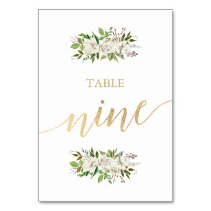 Antiek tuin   Floral WEDDING GOUDEN TAFEL KAART 9