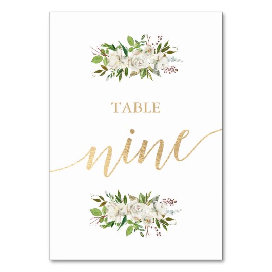 Antiek tuin | Floral WEDDING GOUDEN TAFEL KAART 9 (Achterkant)