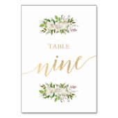 Antiek tuin | Floral WEDDING GOUDEN TAFEL KAART 9 (Voorkant)