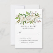 Antiek Tuin wit Bloemen Bruiloft RSVP (Voorkant)