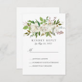 Antiek Tuin wit Bloemen Bruiloft RSVP (Voorkant / Achterkant)