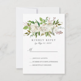 Antiek Tuin wit Bloemen Bruiloft RSVP