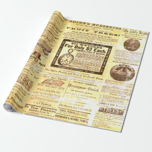 Antiek tuinbouw advertenties Ephemera beige Cadeaupapier