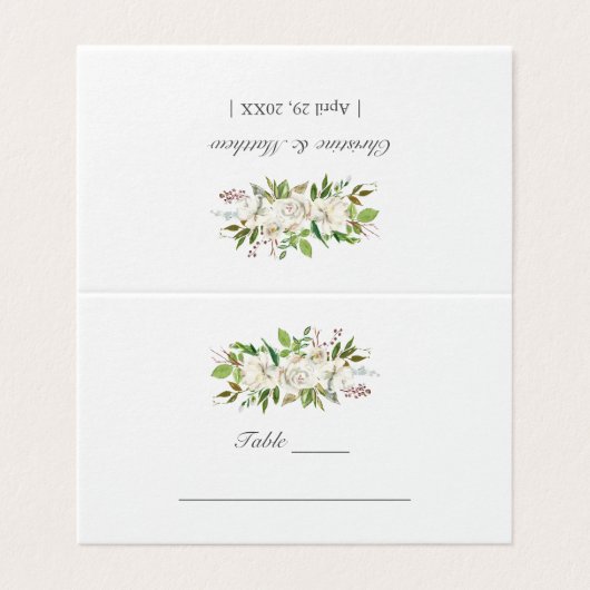 Antiek tuinbouw botanisch huwelijk visitekaartje (Buitenkant ongevouwen)