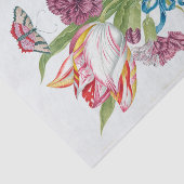 Antiek Tulip Bouquet met vogel Tissuepapier (Detail)