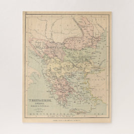 Antiek Turkije en Griekenland Kaart Jigzaag Puzzle Legpuzzel