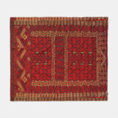 Antiek Turkmeens ontwerp Fleece Deken (Voorkant (Horizontaal))
